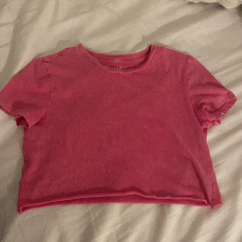 Cotton Cropped Pink Gap Tee